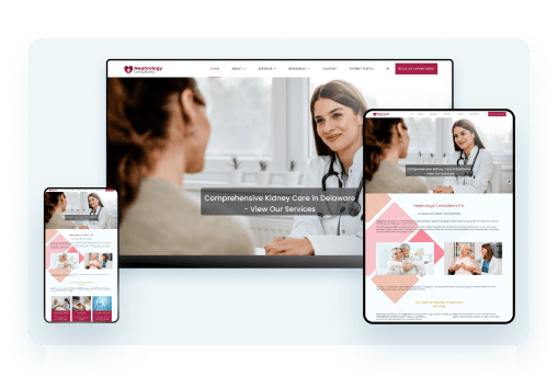 Nephrology Practifly Customer Website Screens