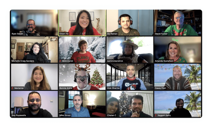 Soaking in the Christmas spirit of togetherness, even when miles apart.
