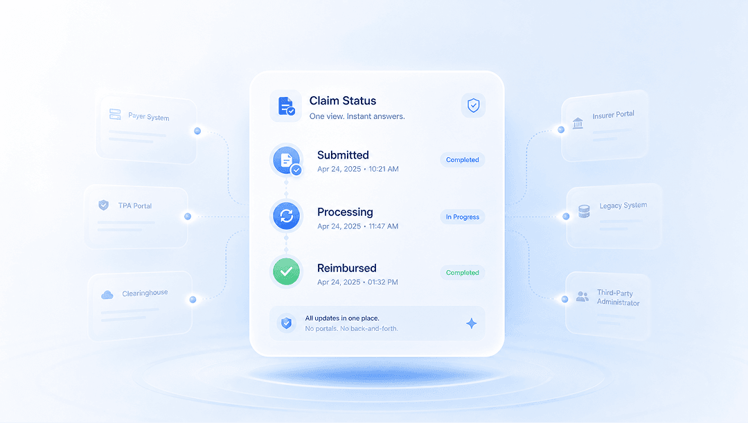 product shot: claim status dashboard