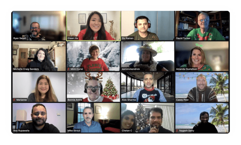 Soaking in the Christmas spirit of togetherness, even when miles apart.