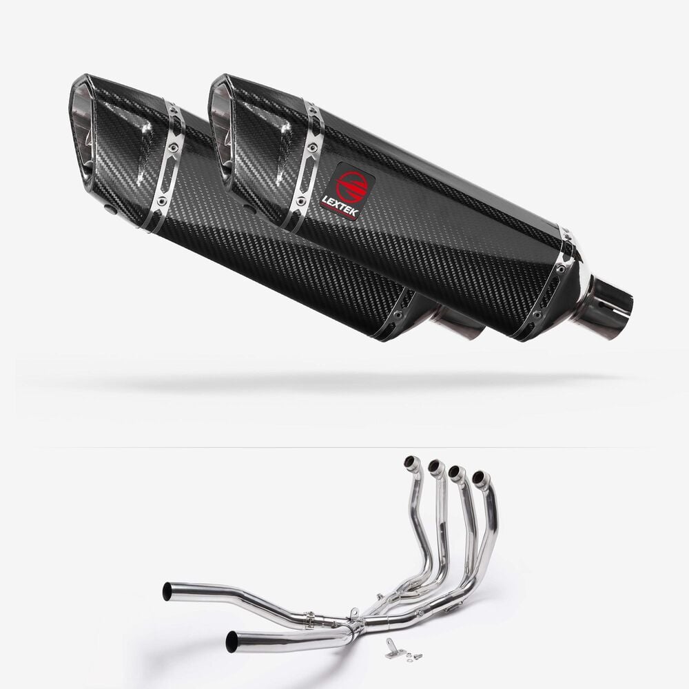 LEXTEK SP9C GLOSS CARBON FIBRE EXHAUST SYSTEM 300MM FOR SUZUKI GSX 1300 R HAYABUSA 2021-2024 PART # EXKT133