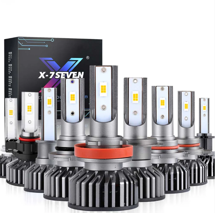 X-7SEVEN Auto Lighting System X-F2 3000K Series LED Headlight Bulbs Car LED Head Lamp Canbus 75W 7500lm LED 9005 H11 Fog Lights