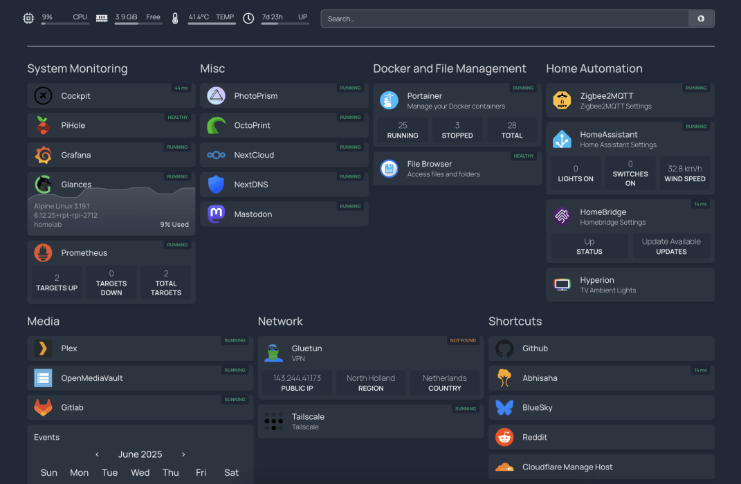Homelab Dashboard - Homepage