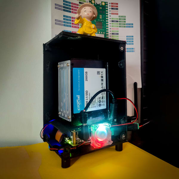 My self-hosted home server setup with various services like Plex, Nextcloud, Home Assistant, Portainer, etc. Using Rasberry Pi 5 + Penta Sata Hat + 2 x 2TB SSDs + Zigbee USB Dongley