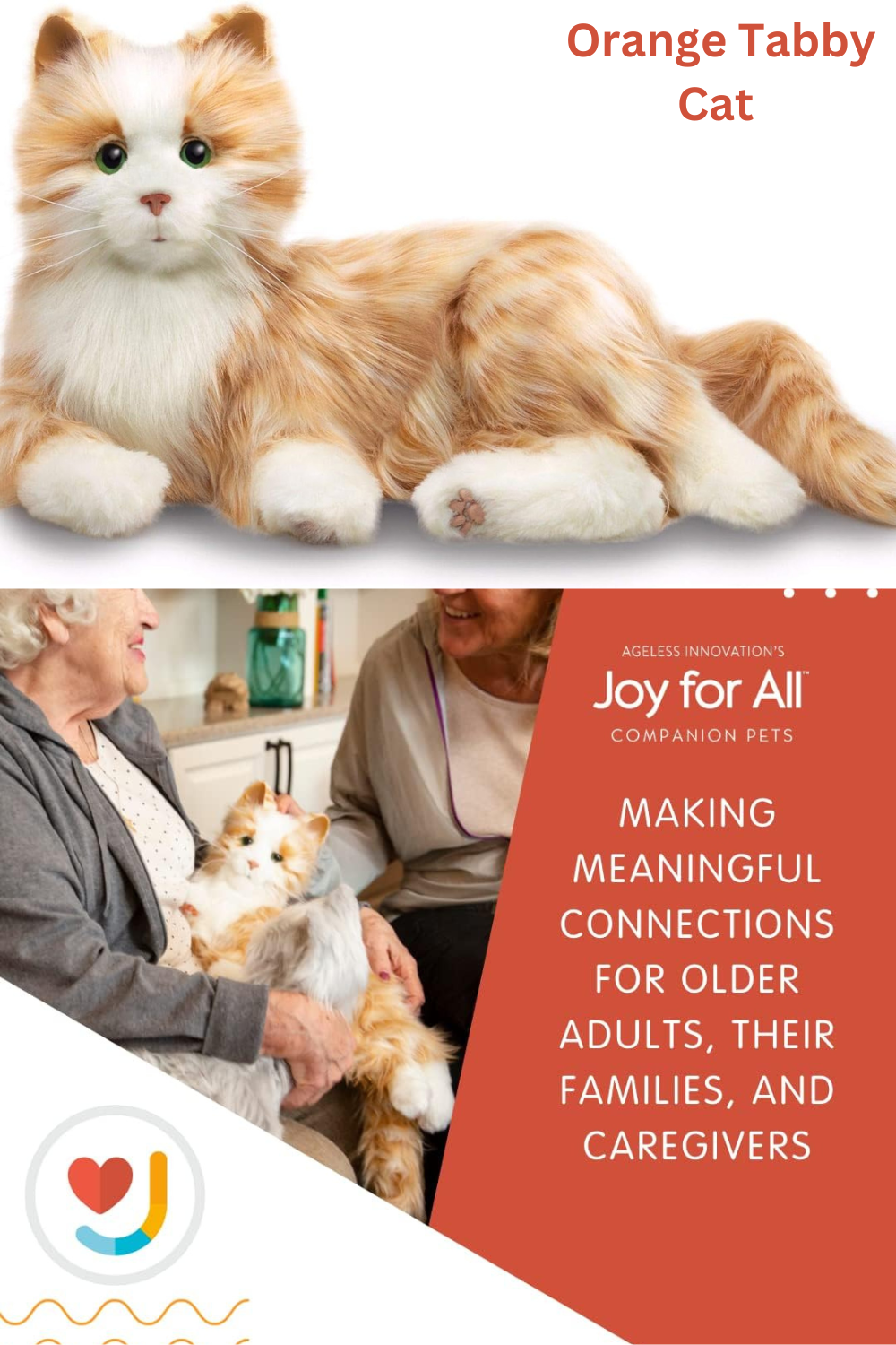 JOY FOR ALL - Orange Tabby Cat - Interactive Companion Pets - Realistic & Lifelike