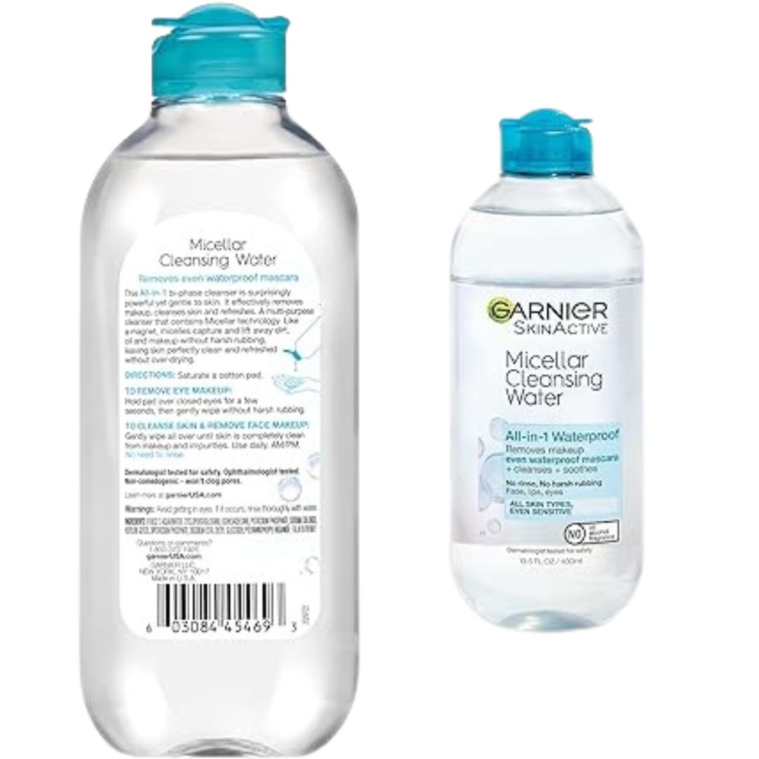Garnier SkinActive Micellar Water For Waterproof Makeup, Facial Cleanser & Makeup Remover