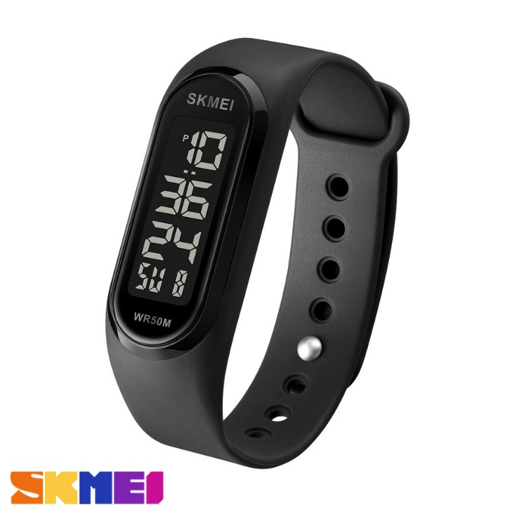 Jual barang jam tangan digital gelang pria wanita skmei original ab1666 full black