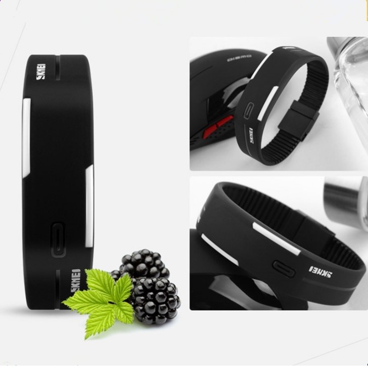 Jual barang jam tangan gelang digital bracelet skmei original ab1099 black