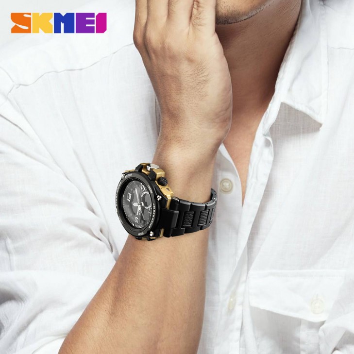 Jual barang jam tangan dual time skmei original ringan dipakai casual good boy ab1340 color