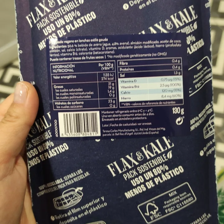 review photo of Flax & Kale lonchas de queso vegano shared by @sandravo on 23 Feb 2023 - review