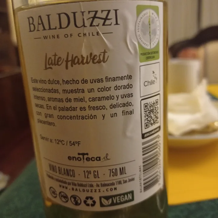 photo of balduzzi Late Harvest Vino Blanco shared by @omarchelechg on  08 Apr 2023 - review