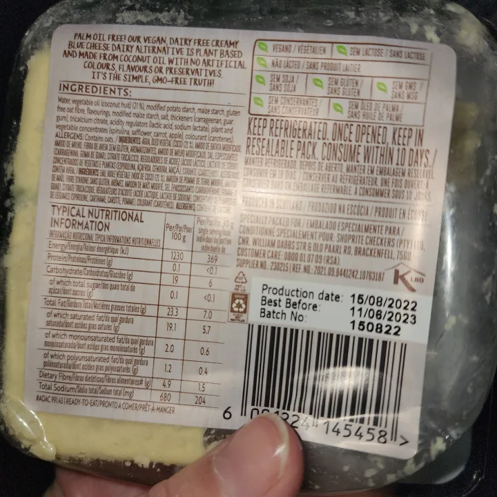 photo of Simple Truth Simple Truth Blue Cheese Flavoured Dairy Free Alternative With Coconut Oil shared by @divineswine on  16 Apr 2023 - review