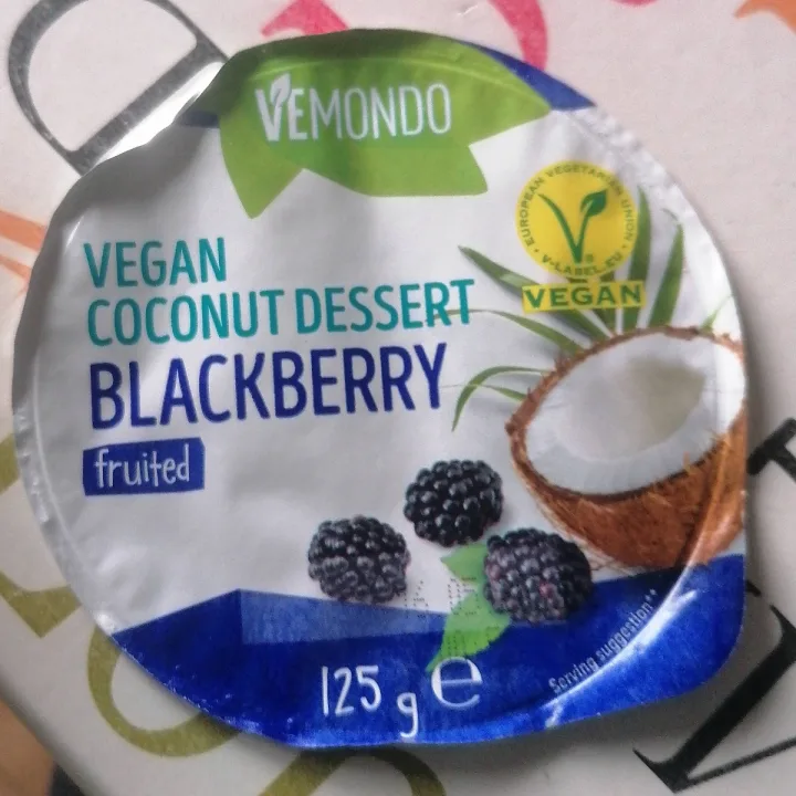 photo of Vemondo  vegan coconut dessert blackberry shared by @ninnitherock on  20 Apr 2023 - review