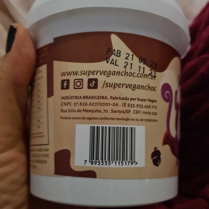 photo of Super Vegan Creme De Avelã shared by @claudiaaraujo on  30 May 2023 - review