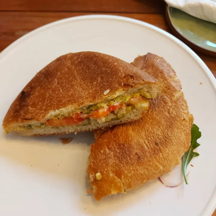 photo of Greengate Vegan Toasted Mozzarella, Tomato, Basil Panini shared by @sammyjo on  02 Jul 2023 - review