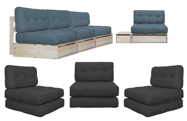 Sofás modulares Futon