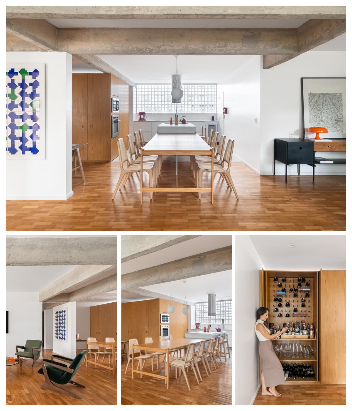 Bloco destaca arquitetura original de apartamento em Brasília / Fotografia Júlia Tótoli