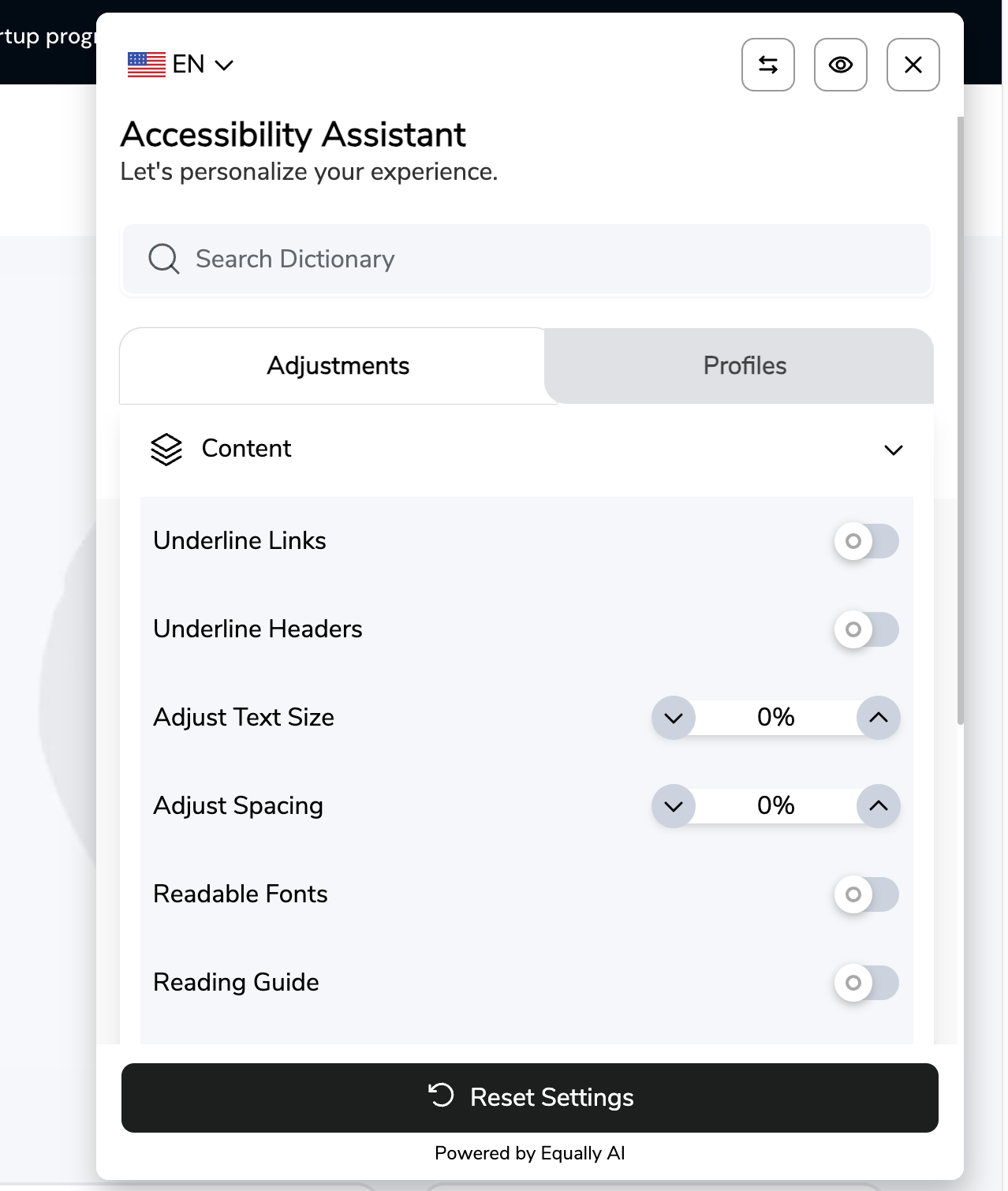 Equally AI Web Accessibility Widget