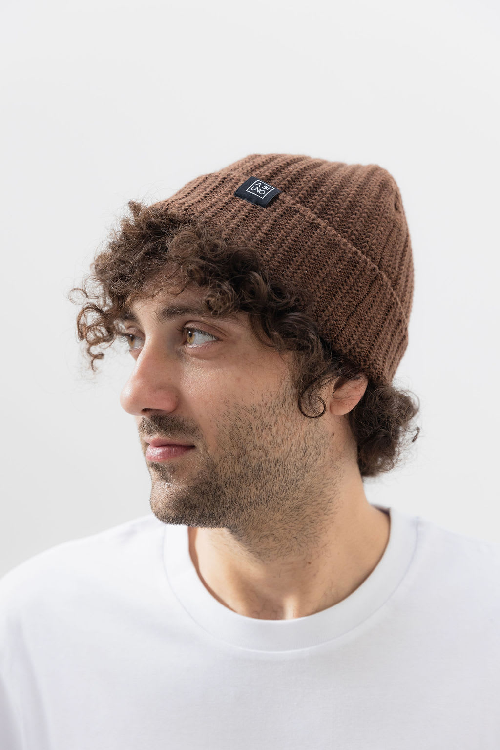 Fisherman Beanie Lana Merino Marrone