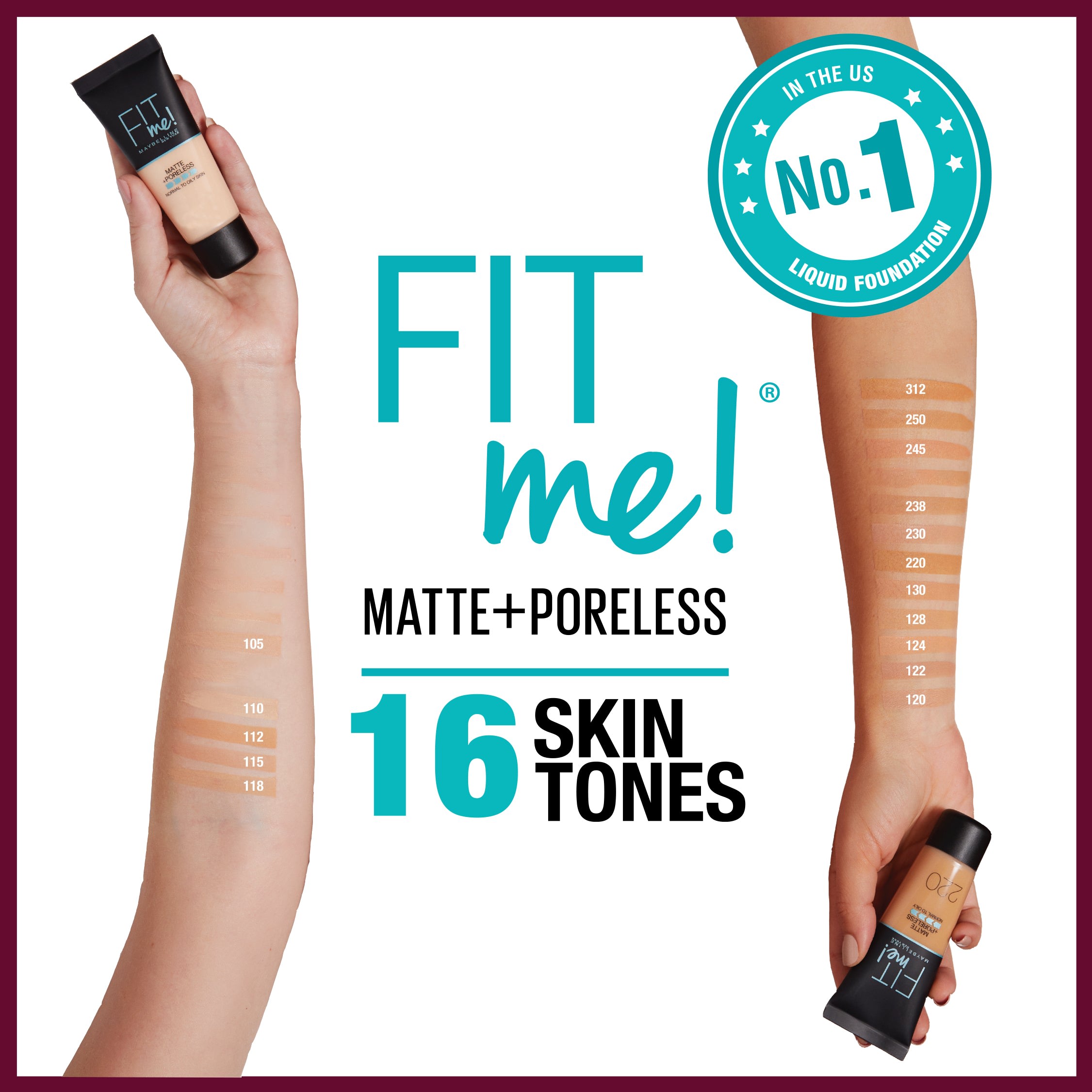 Maybelline New York Fit Me Matte Poreless Liquid Foundation Ideal For Normal To Oily Skin thumbnail 3