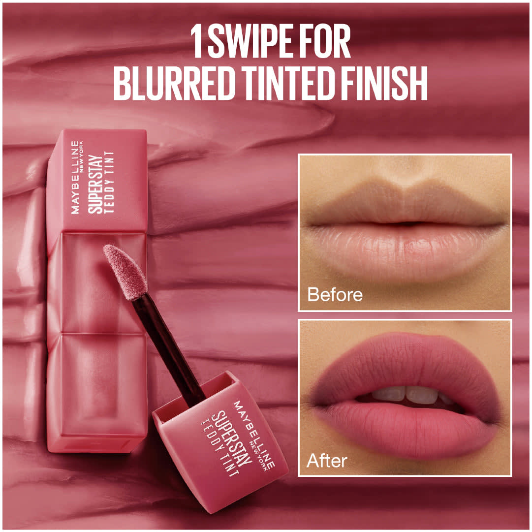 Maybelline Super Stay Teddy Tint Soft Blurred Matte Lip Tint | 12h Longwear, Transfer proof thumbnail 12