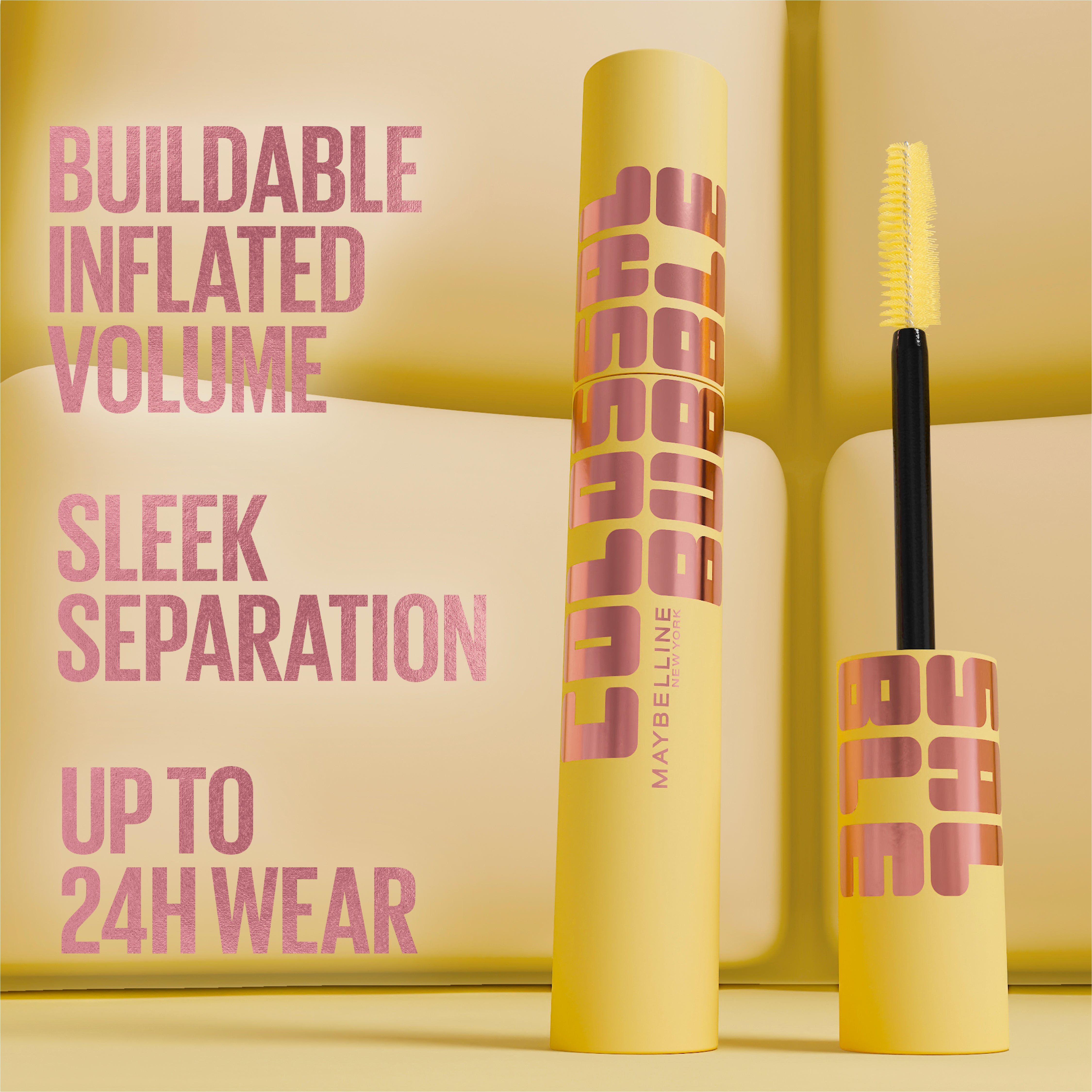 Maybelline New York Colossal Bubble Mascara Buildable Sleek Volume and Long Lasting 24HR Wear Mascara| Inflator Comb Brush to Separate Lashes thumbnail 4