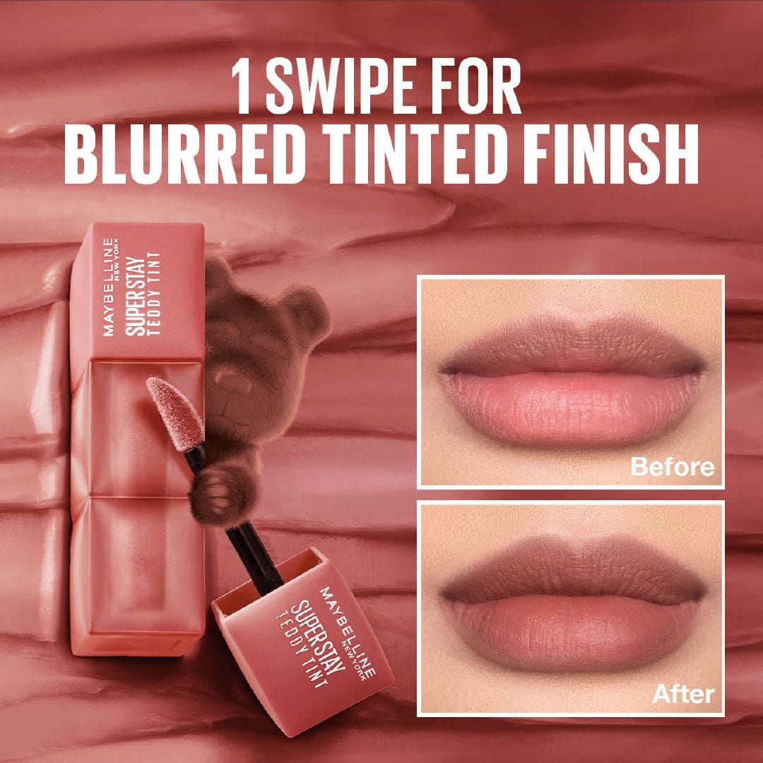 Maybelline Super Stay Teddy Tint Soft Blurred Matte Lip Tint | 12h Longwear, Transfer proof thumbnail 6