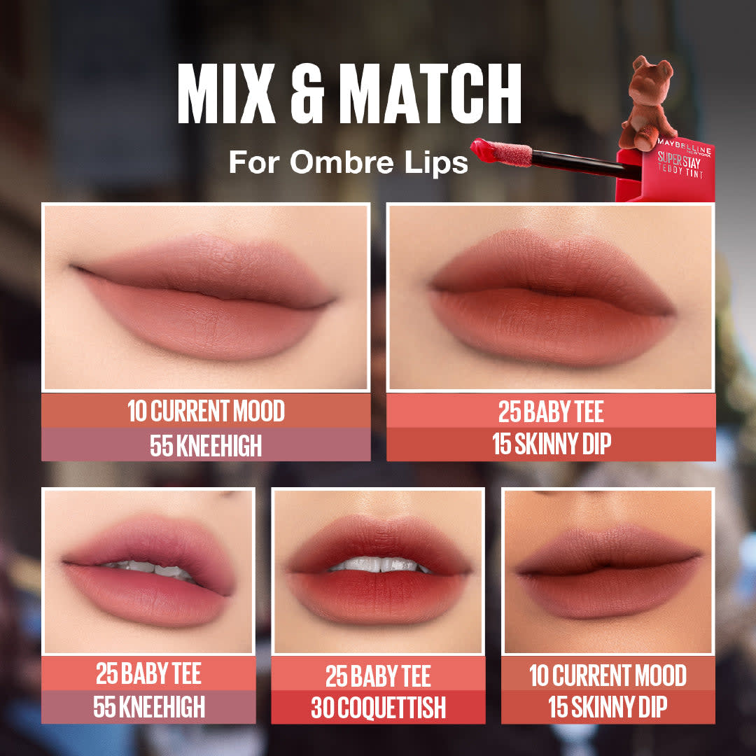 Maybelline Super Stay Teddy Tint Soft Blurred Matte Lip Tint | 12h Longwear, Transfer proof thumbnail 7