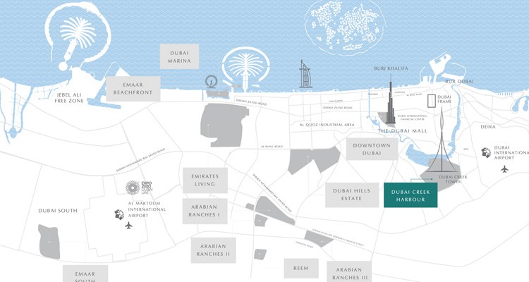 Dubai Creek Harbour Location Map