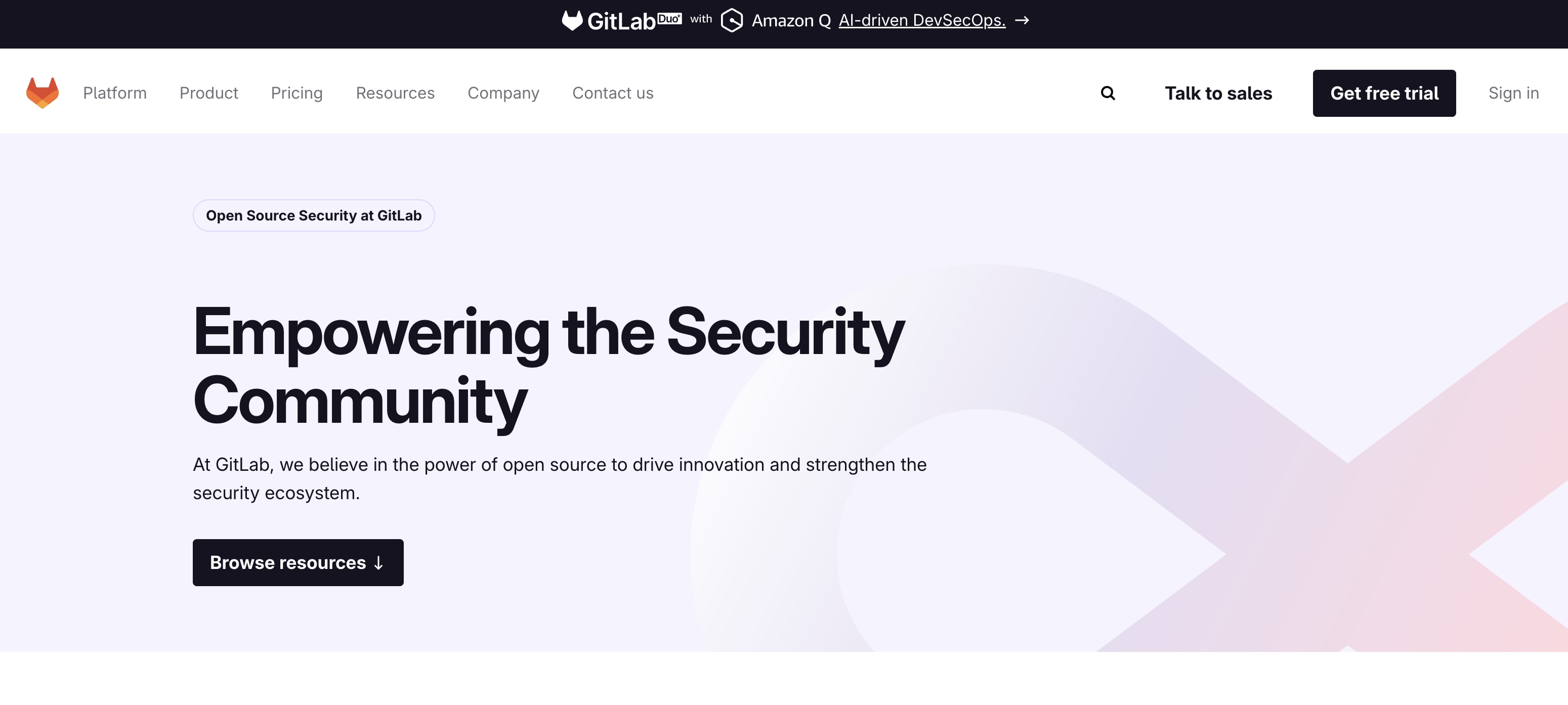 Open Source Security Center page image