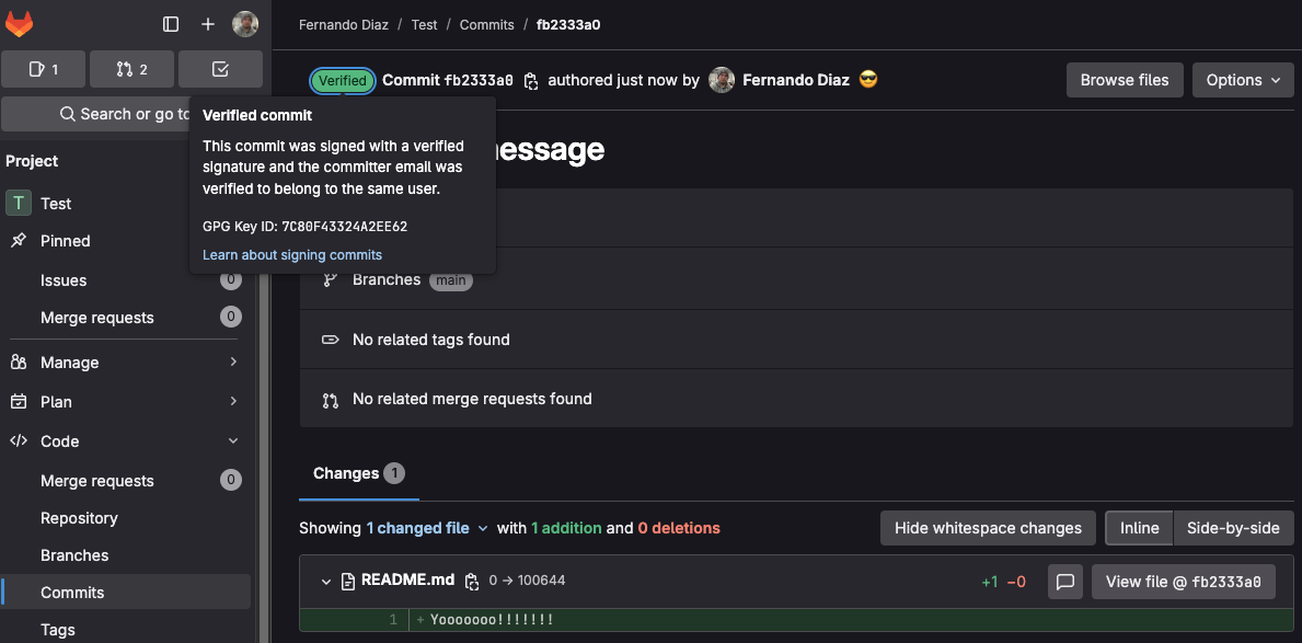 Commit is verified