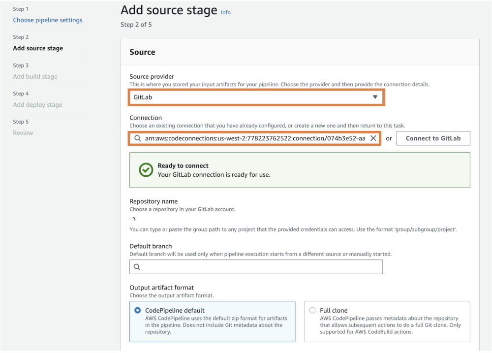 Ajout d'une configuration source