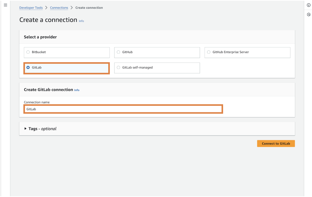 Configuration de CodeStar Connect
