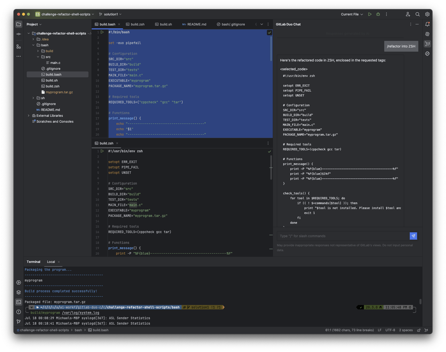 Refactor shell scripts
