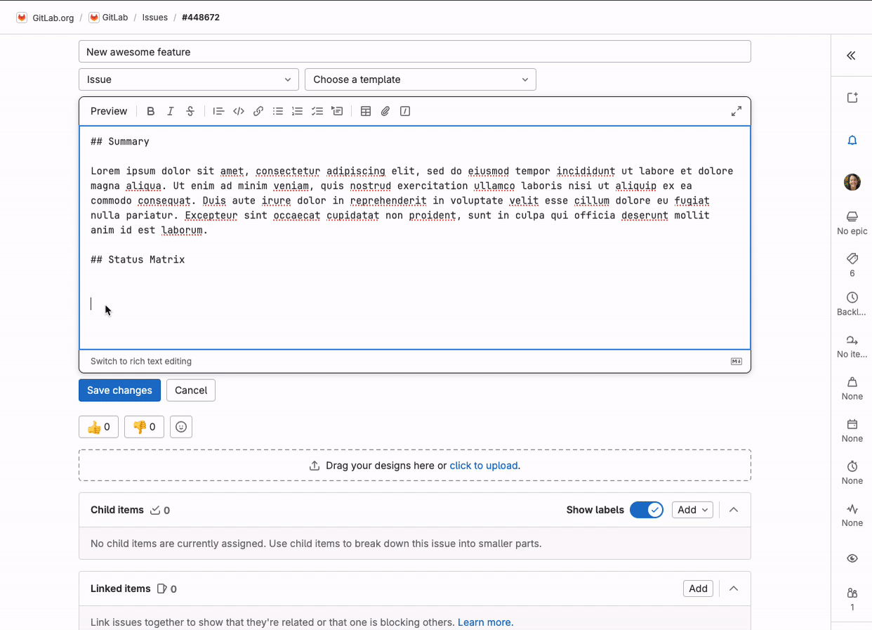 Screenshot von GitLab-Abarbeitungen