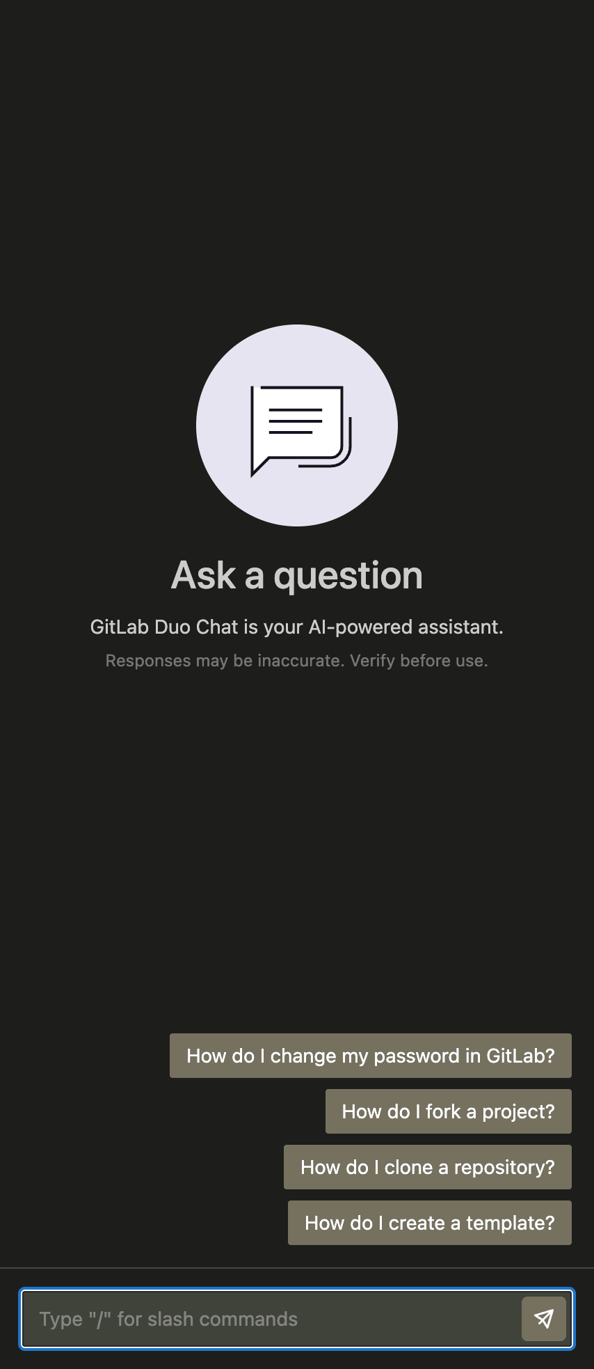 Fenêtre « Poser une question »