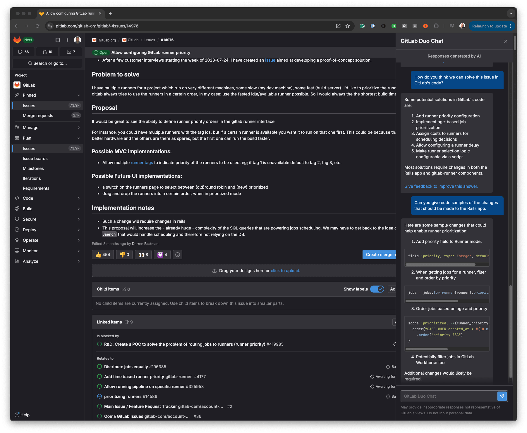 Streamlined Chat prompt shown