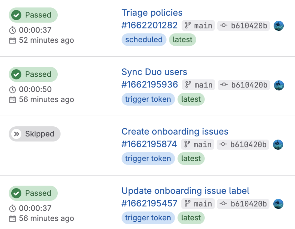 Pipeline list