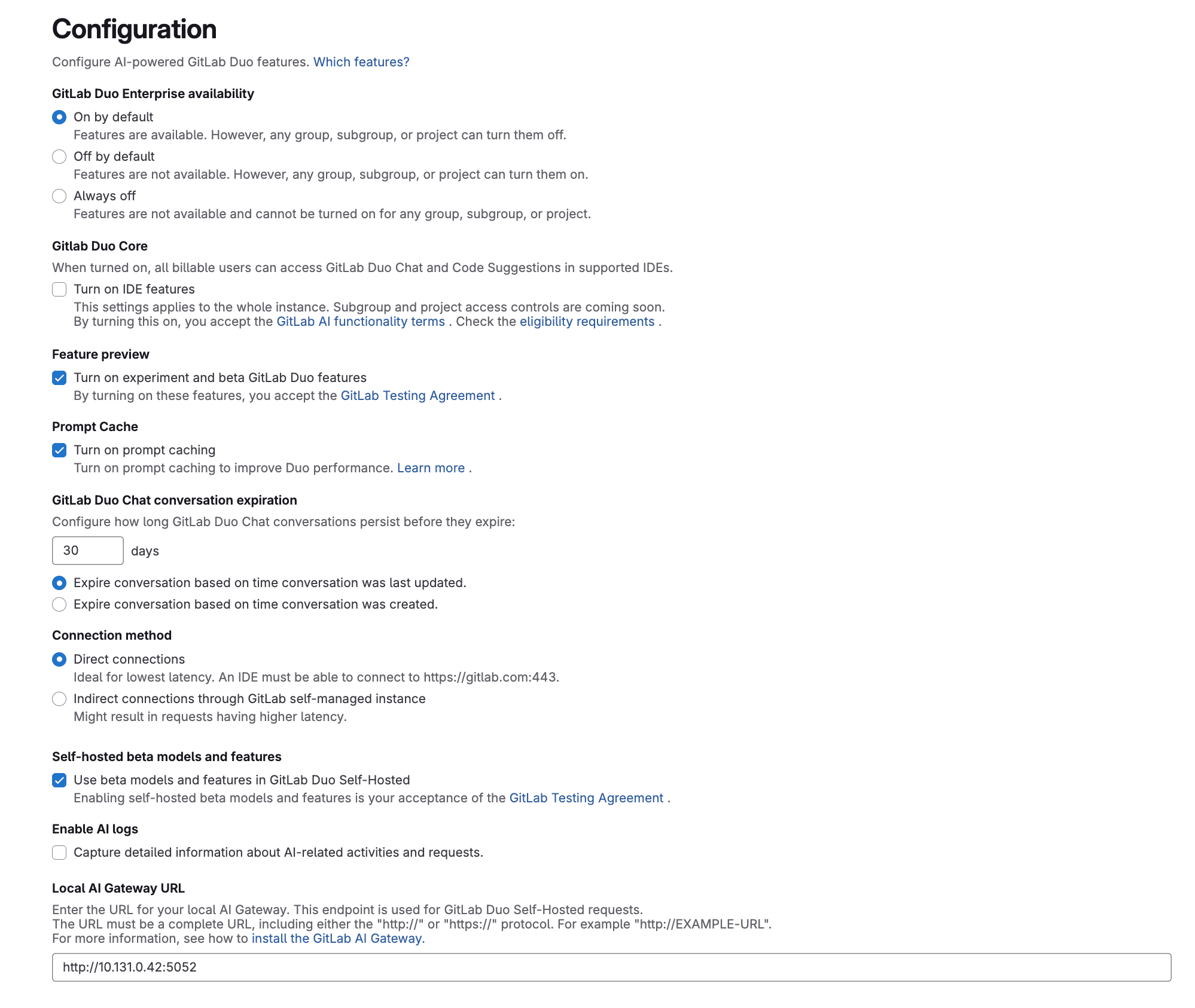 Configuration de GitLab pour accéder au AI-Gateway