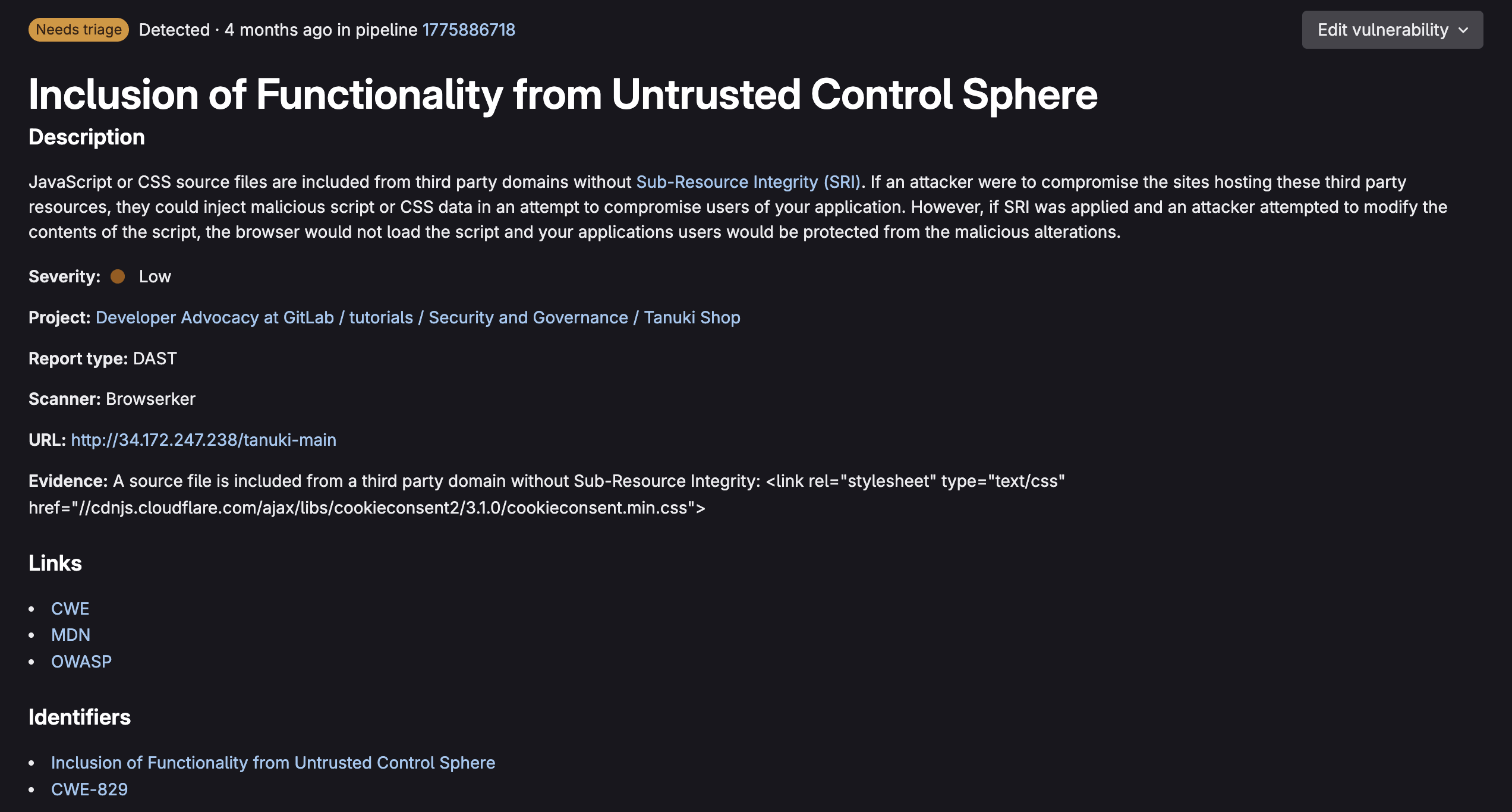 Vulnerability Page 1