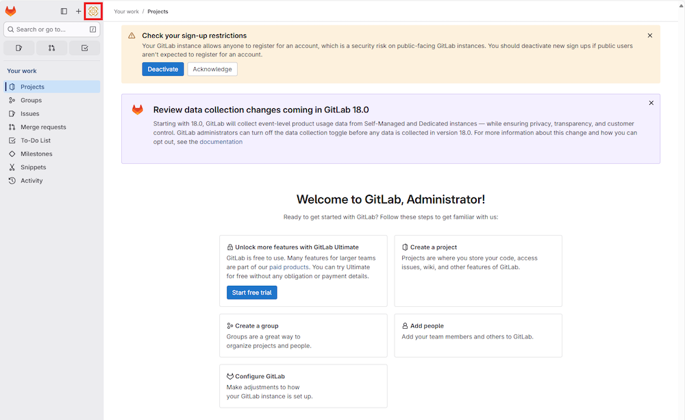 左メニュー右上のユーザアイコンをクリックし、「Edit profile」をクリック