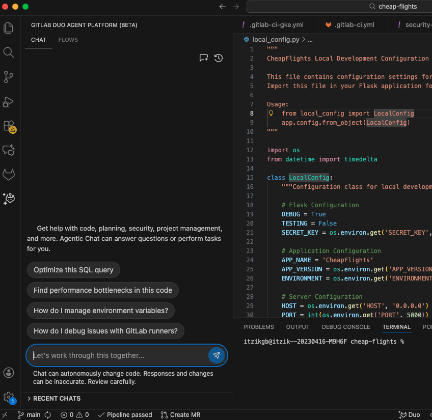GitLab Duo Agentic Chat IDE
