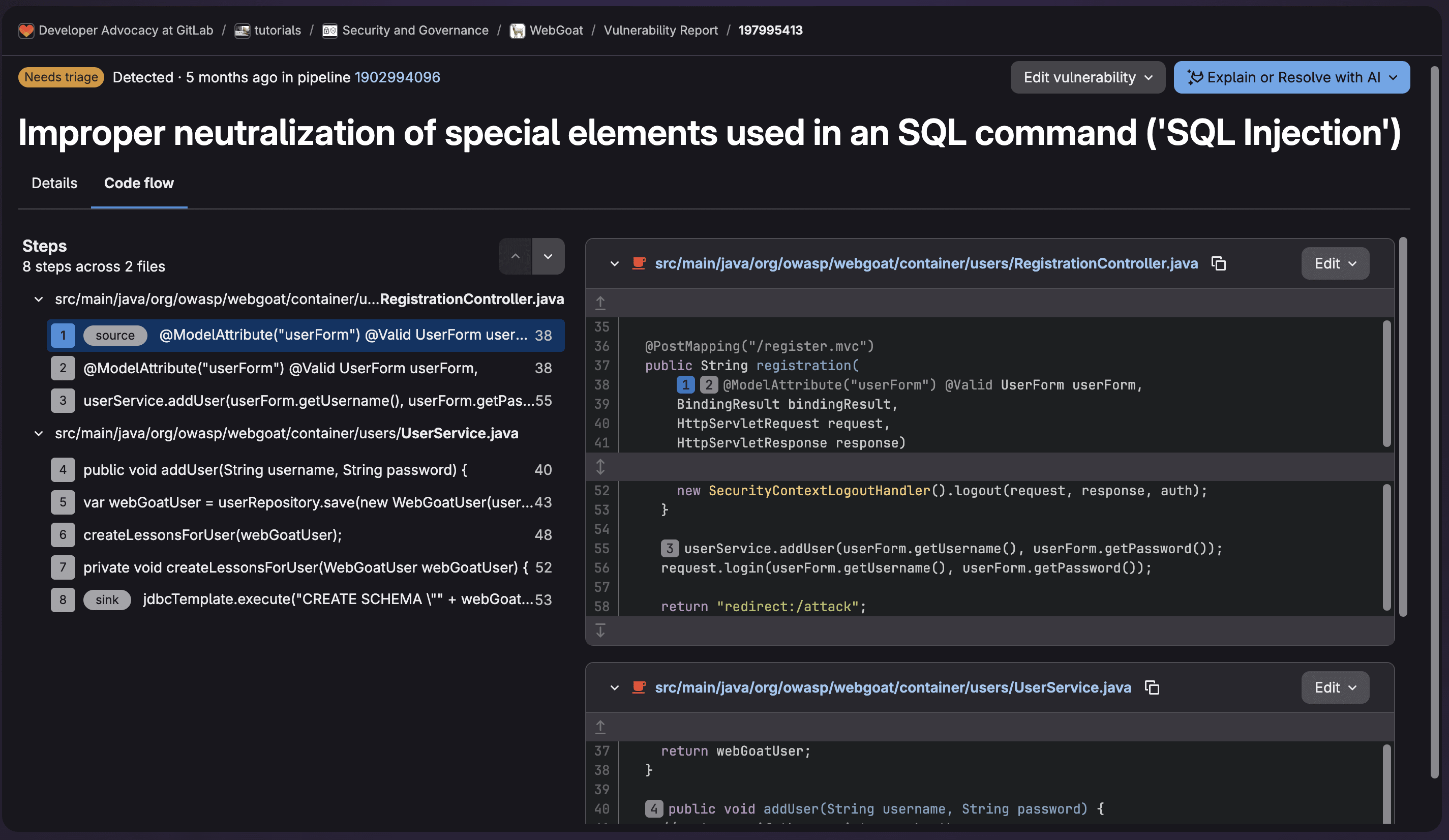 Vulnerability Code Flow
