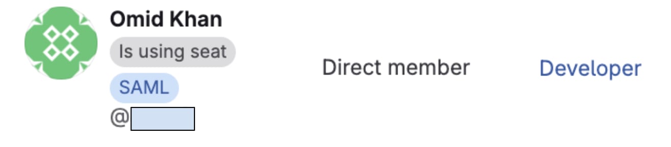 Verified SAML user added