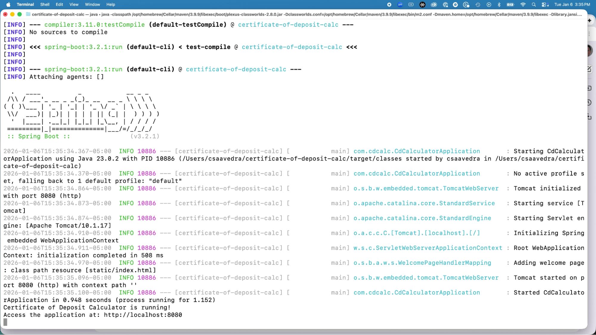 Building and running application locally