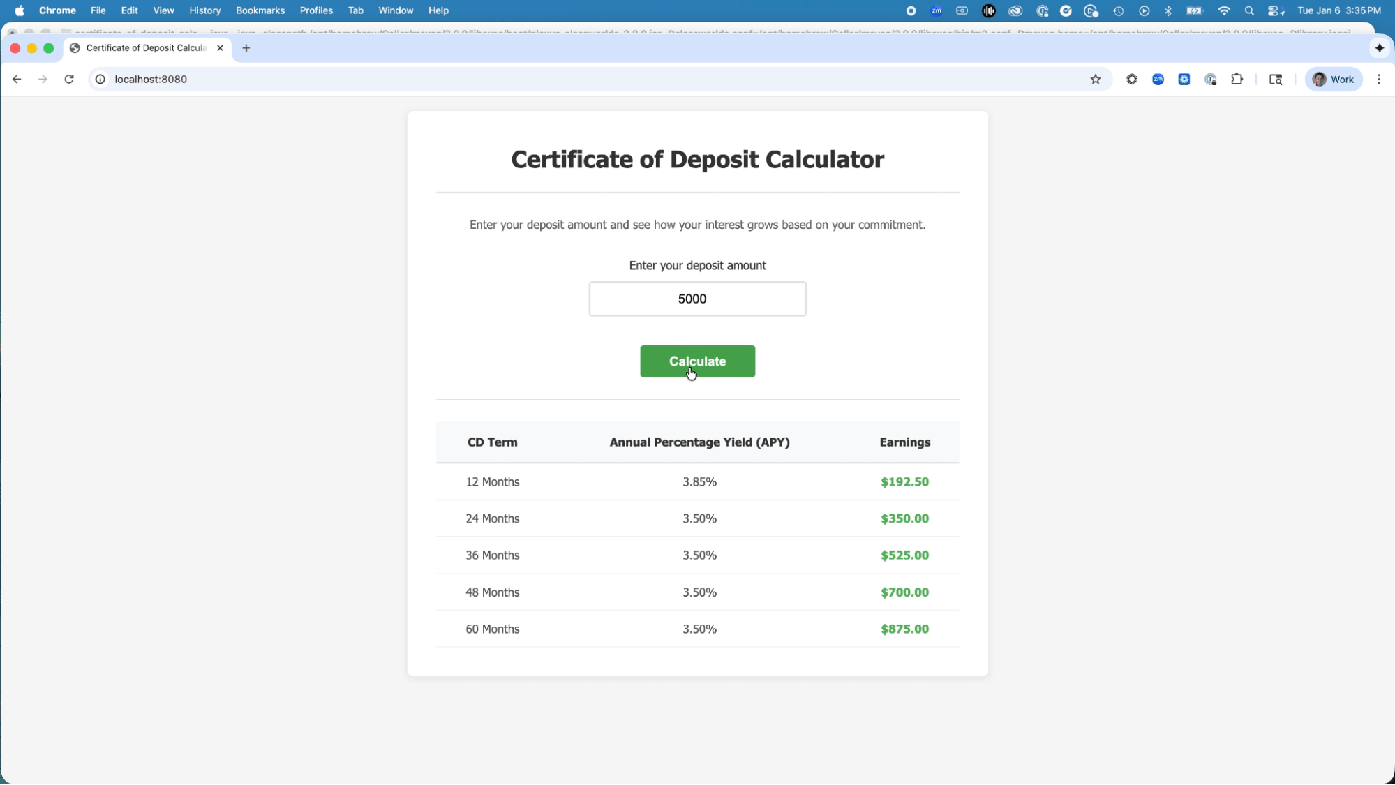 Testing application locally