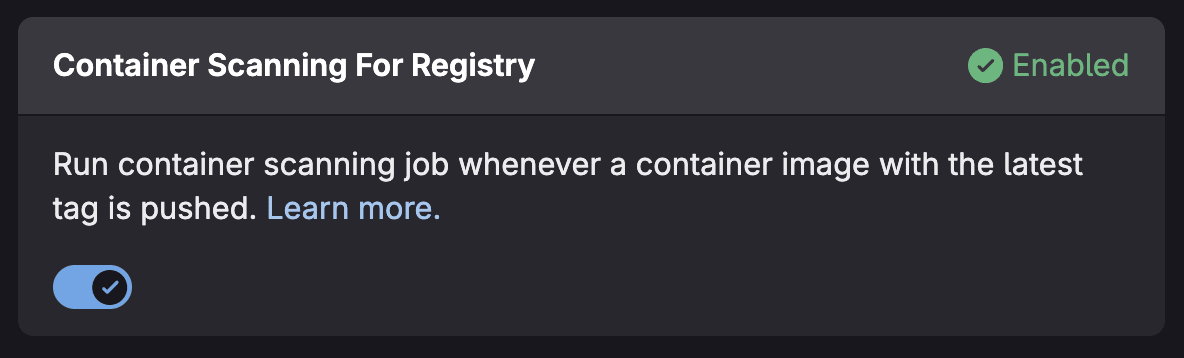 Container Scanning for Registry