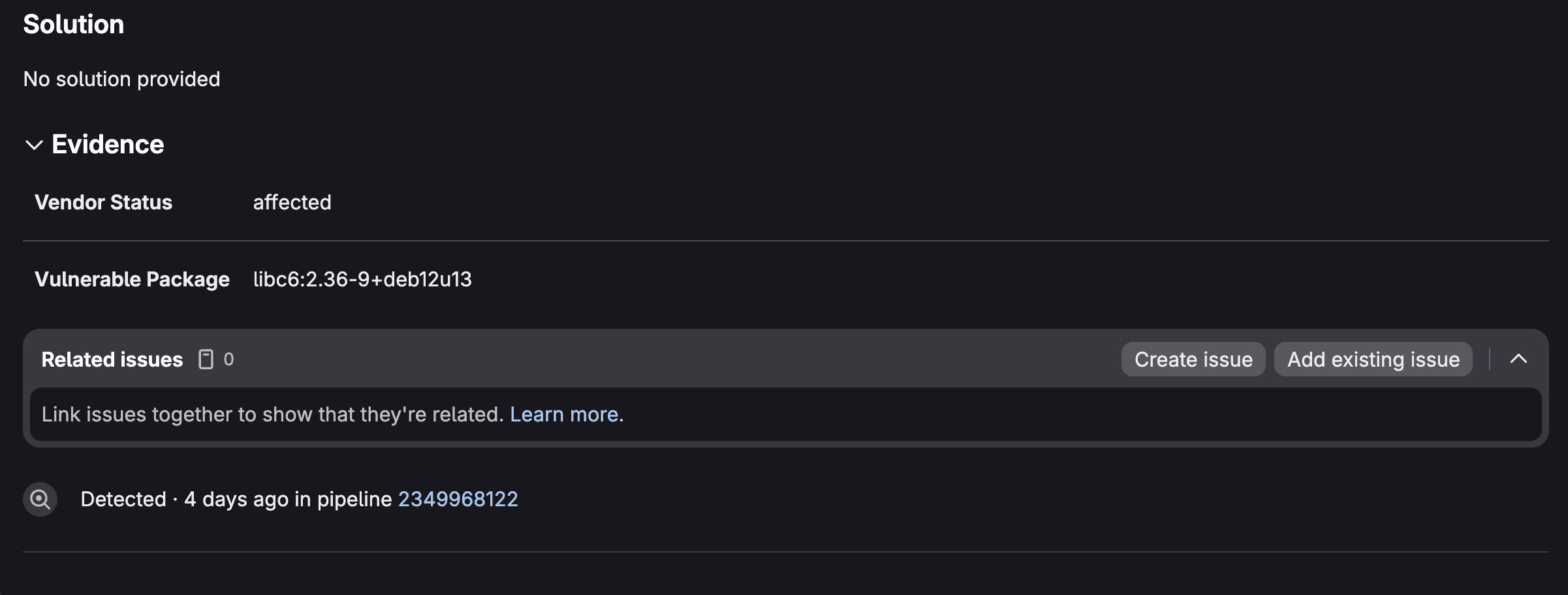 Vulnerability page - 3rd view