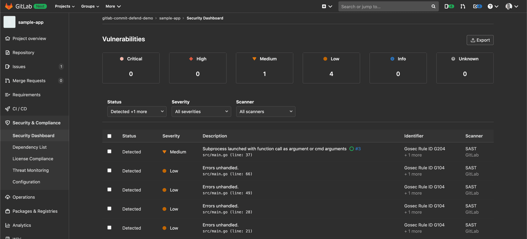 Security Dashboard