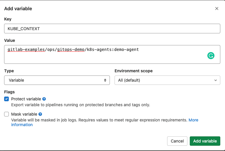 KUBE_CONTEXT variable setup